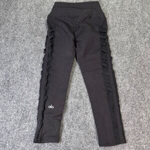 Alo Yoga Black Interlace High Waist Leggings Lattice Side Cutout XS